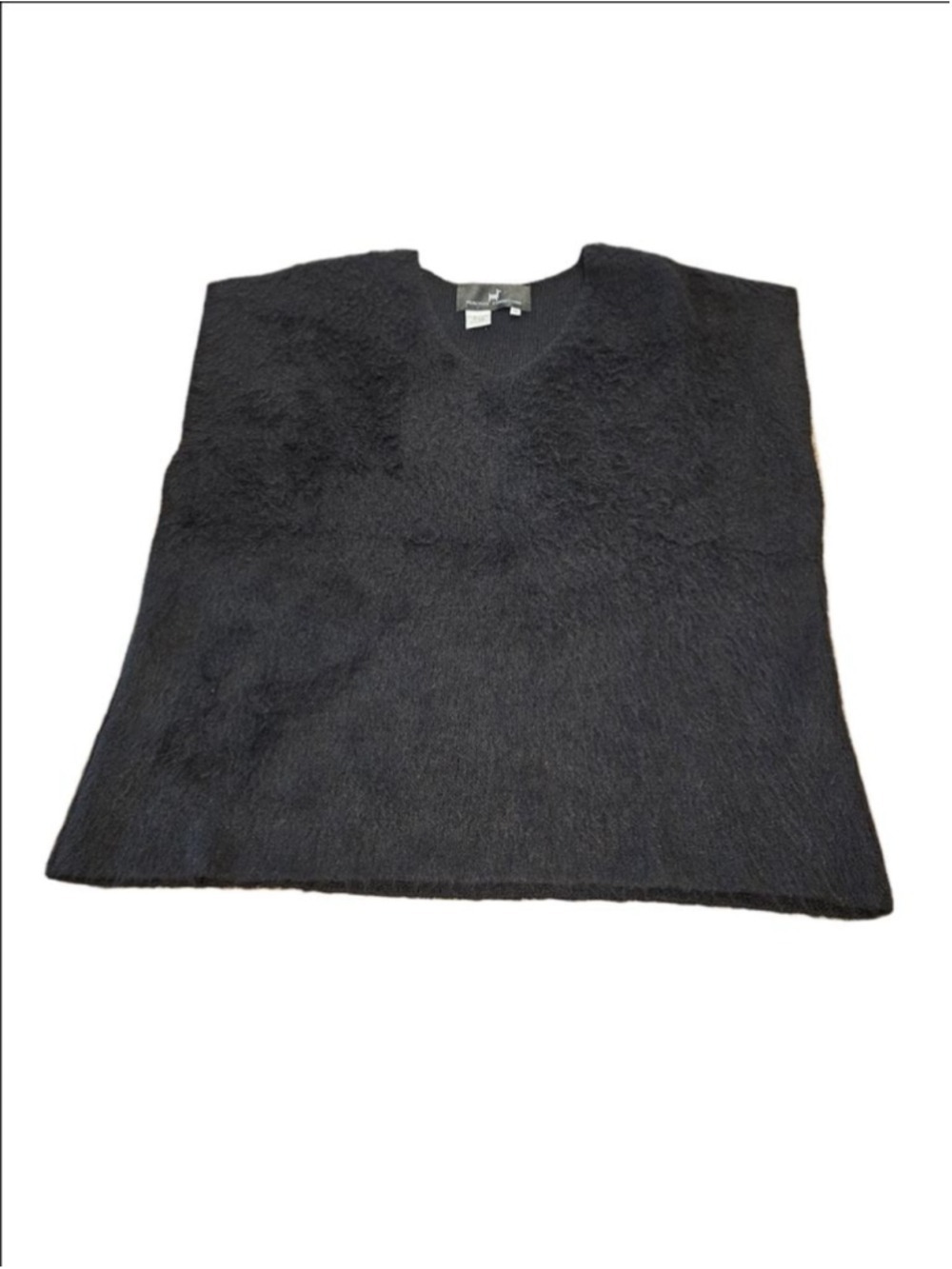 Women's Peruvian Connection Black Baby Alpaca Wool V-Neck Sweater Vest XL - Picture 4 of 12